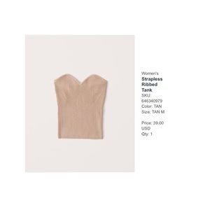 Abercrombie & Fitch Strapless Ribbed Tank